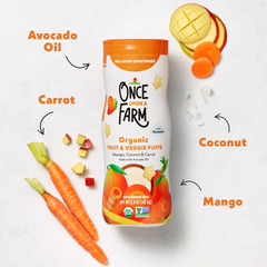 Mango, Coconut & Carrot Puffs, 6ct